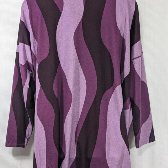 NWT! ZIM & ZOE! PLUM WAVE PURPLE, LAVENDER ZIPPER FRONT TUNIC SWEATER! SZ 30/32 - Picture 8 of 9